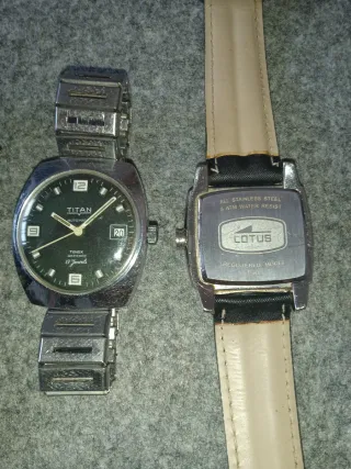 Lote 2 relojes Lotus y Titan Tenox 17 jewels.