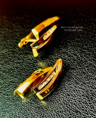 Pendientes Oro 18 Ct Bicolor
