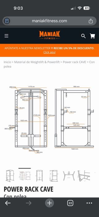 Jaula Maniak Fitness CAVE con polea