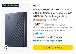 WD My Passport 5TB Disco Duro Externo
