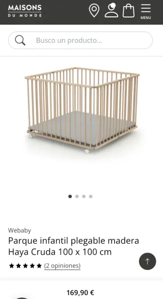 Parque infantil madera plegable con ruedas