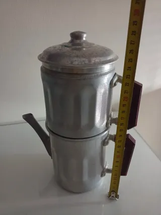 Cafetera Combinada Vintage Aluminio