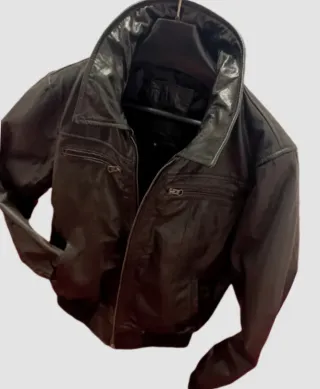 Cazadora 100% cuero slim hombre