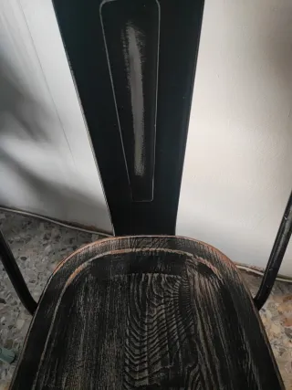 Silla Tolix Madera Negra Marrón