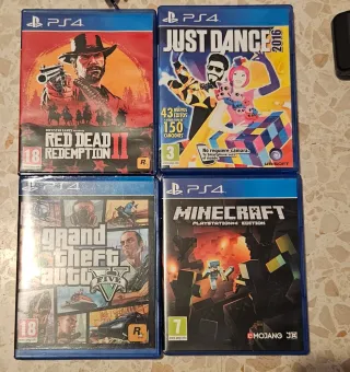 Consola PS4 (PlayStation 4) Negra + 4 Juegos