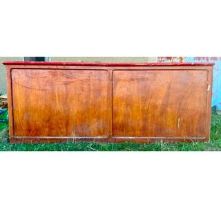 Mostrador Madera Mid Century Rojo y Marrón