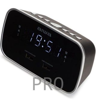 Radio Orologio AIWA CRU-19BK: Nero, Digitale, Doppia USB per Smartphone e Tablet