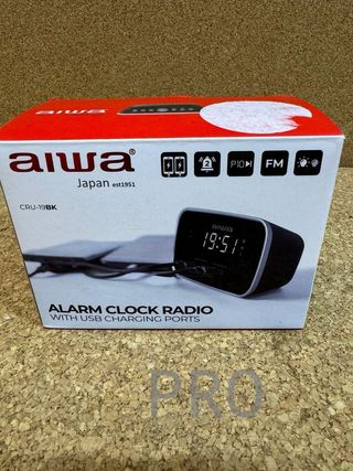 Radio Orologio AIWA CRU-19BK: Nero, Digitale, Doppia USB per Smartphone e Tablet