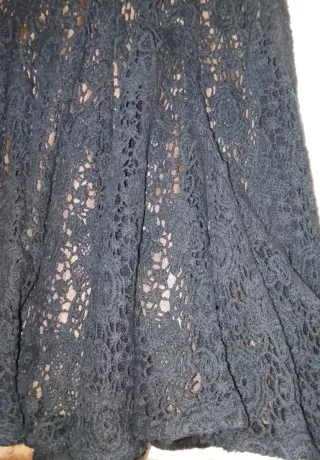 Falda Adolfo Domínguez Negra Encaje