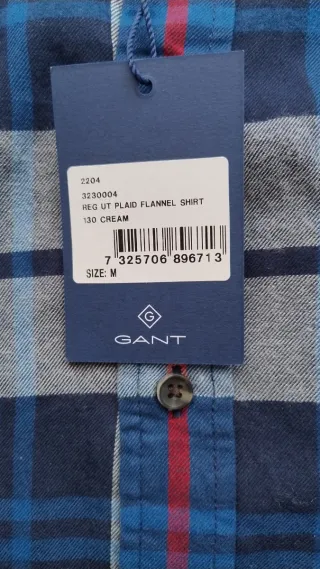 Camicia Gant Flanella Blu Grigio Taglia M