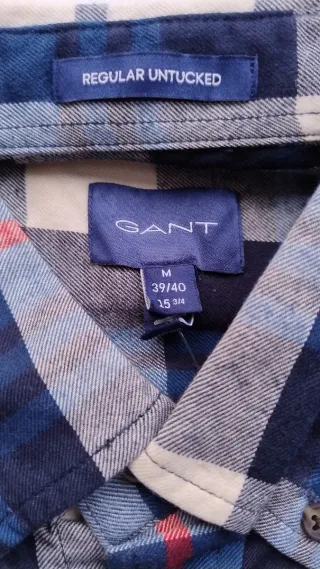 Camicia Gant Flanella Blu Grigio Taglia M