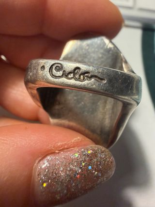 Anillo y pulsera Ciclón verde y plata