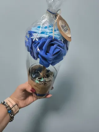 Maceta Artesanal Rosa Azul Klein