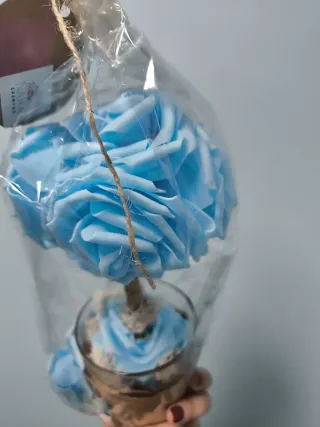 Maceta Rosas Azules Regalo Bodas