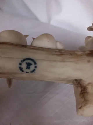 Figura de porcelana Capodimonte: dos palomas