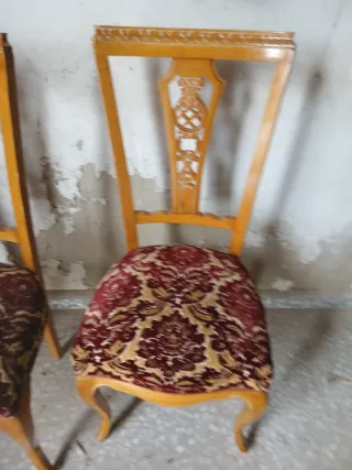 Preciosas sillas vintage madera y terciopelo