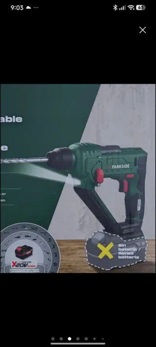 Parkside Martillo Perforador Recargable 20V