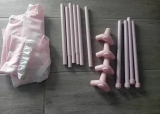 Cuna de viaje plegable rosa La Nina estrellas blan