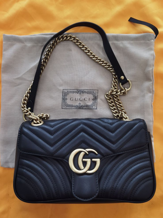 Bolso de mano Gucci Marmont negro auténtico