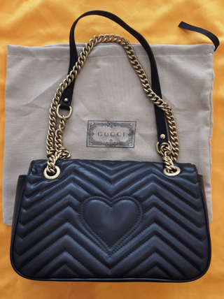 Bolso de mano Gucci Marmont negro auténtico