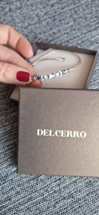 Pulsera DELCERRO Oro y Plata Topacio Azul.