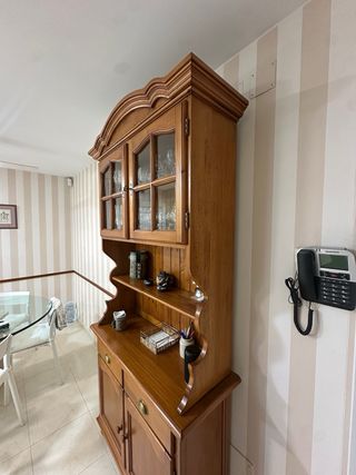 Mueble de cocina alacena madera y cristal