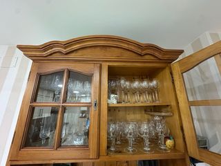 Mueble de cocina alacena madera y cristal