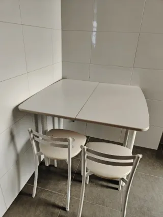 Mesa plegable y 2 sillas