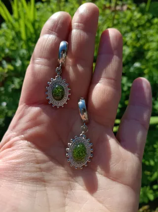 Pendientes musgo natural encapsulado