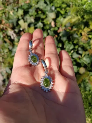 Pendientes musgo natural encapsulado