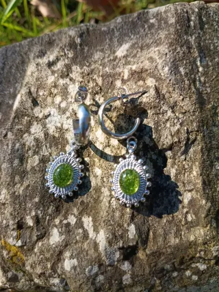 Pendientes musgo natural encapsulado