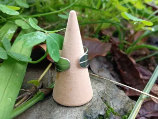 Anillo ajustable musgo natural encapsulado