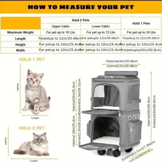 Transportín con ruedas para perros pequeños