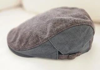 Berretto a becco d'oca marrone e grigio