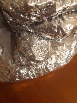 Figura militar cazador perro metal plata