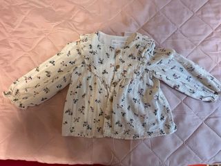 Camisa Zara Flores 12-18 Meses