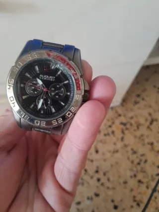 Reloj August Steiner Negro y Plateado