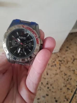 Reloj August Steiner Negro y Plateado