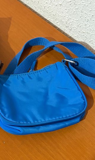 Bolso de hombro vintage azul eléctrico
