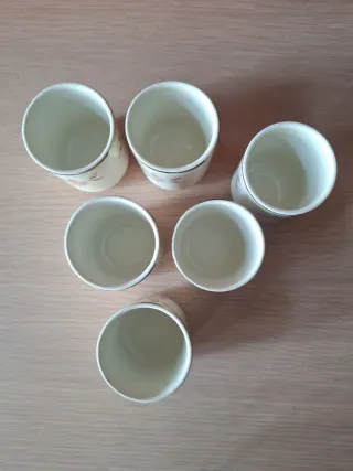 6 Pocillos de café de porcelana con flores