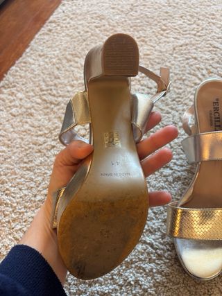 Sandalias doradas ERCILA piel talla 41