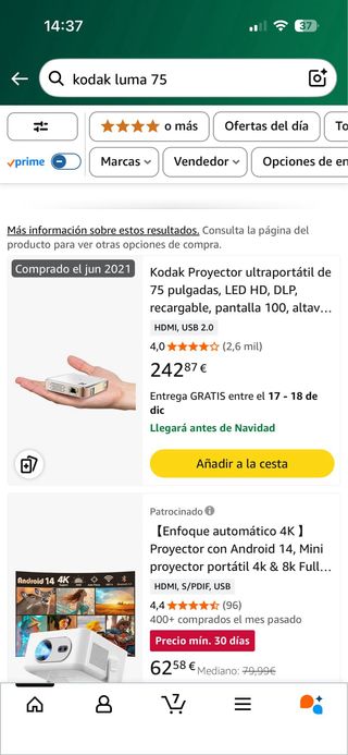 Proyector Portátil Kodak Luma 75