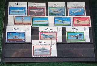 Lote 12 sellos aviación alemana, nuevos