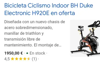 Bicicleta Indoor BH Duke H920E Profesional