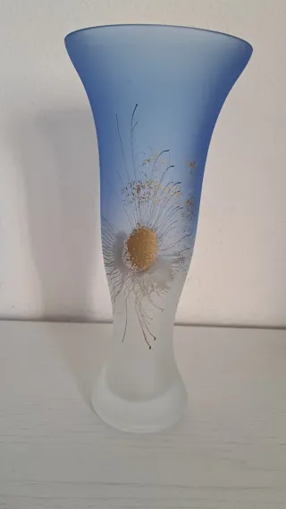 Vaso decorativo vetro blu e oro