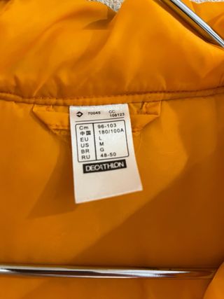 Abrigo Quechua Naranja Talla L