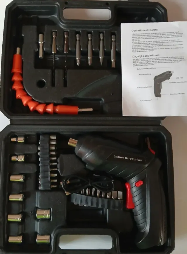 Maletín Destornillador Batería 47 Piezas