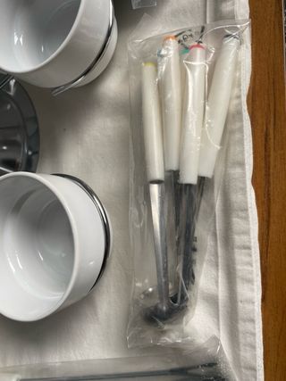 Set Fondue Blanco Sin Estrenar