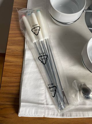 Set Fondue Blanco Sin Estrenar