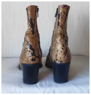 Botines Zara Talla 39 Efecto Piel Serpiente